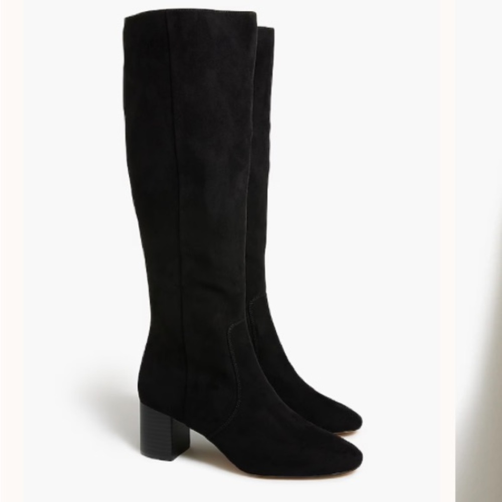 J. Crew knee-high heeled boots black size 9